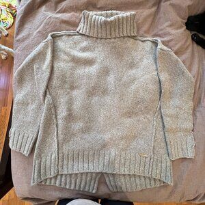 Michael Kors Women's Chunky Pullover Sweater Turtleneck Tan/Gray Size Medium